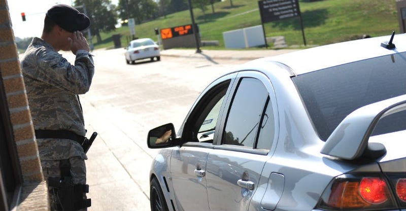 A heavily armed Marine arrested while attempting to enter Offutt Air Force Base.