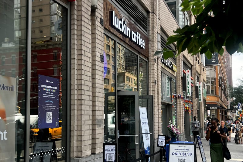 A new Luckin Coffee location in New York on June 30