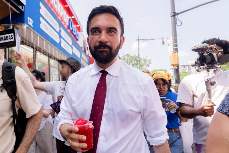 Zohran Mamdani at a campaign event on June 23