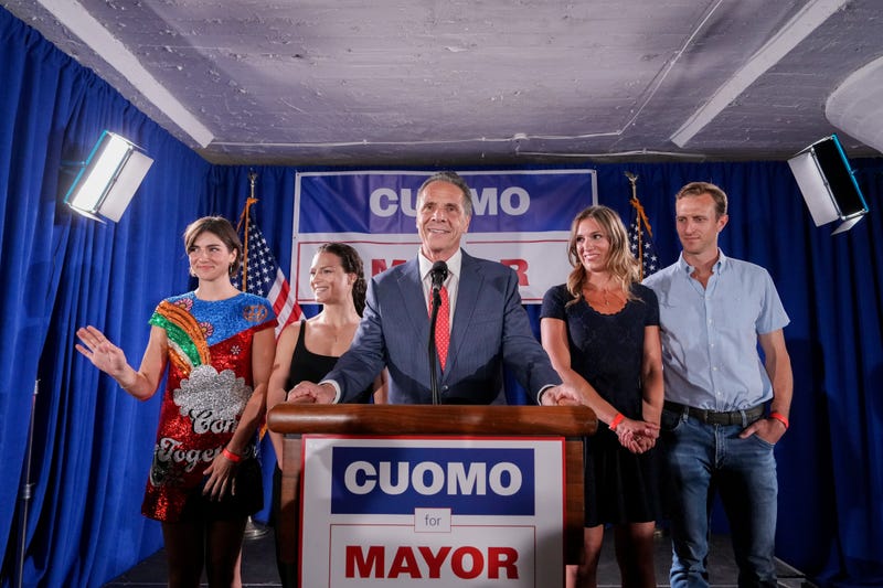 New York City mayoral candidate Andrew Cuomo speaks during an election night event in New York, on June 24