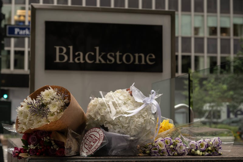 A memorial outside the Blackstone headquarters on July 31.