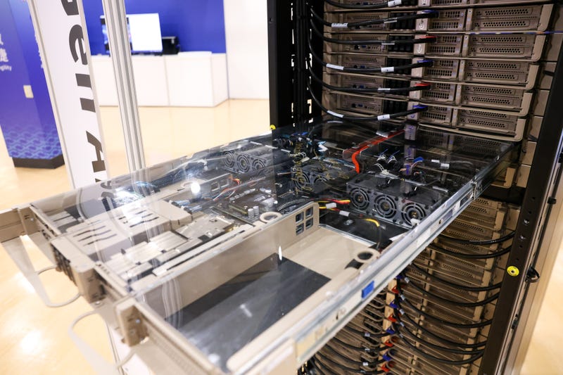 An artificial intelligence system utilizing an Nvidia Corp. Grace Hopper Superchip on display at the Hon Hai Precision Industry Co