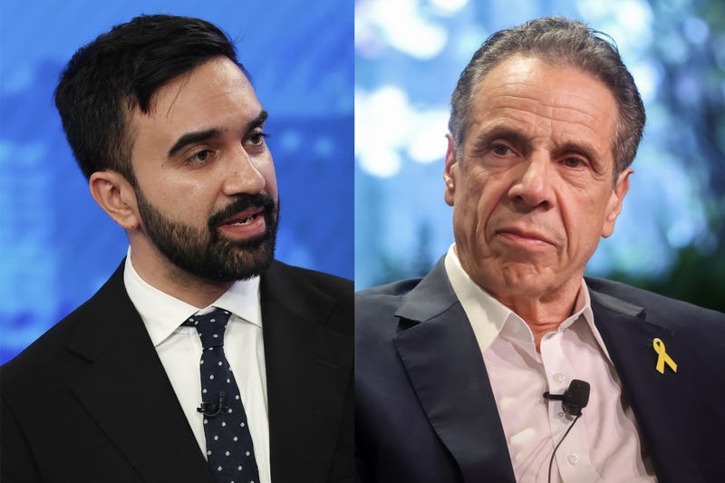 New York City mayoral candidates Zohran Mamdani, left, and Andrew Cuomo