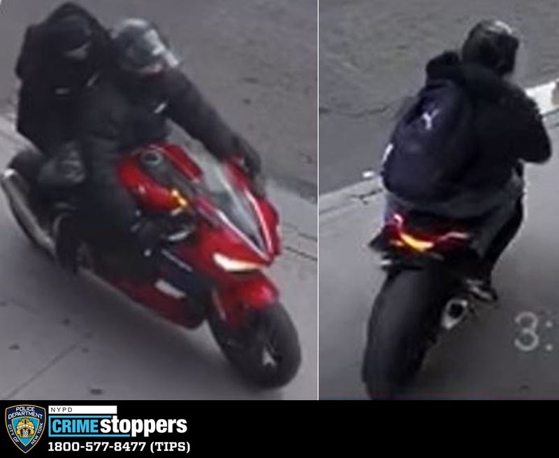 Police released images Wednesday of the four suspects they're searching for. They're described as males on two mopeds, one red and one black