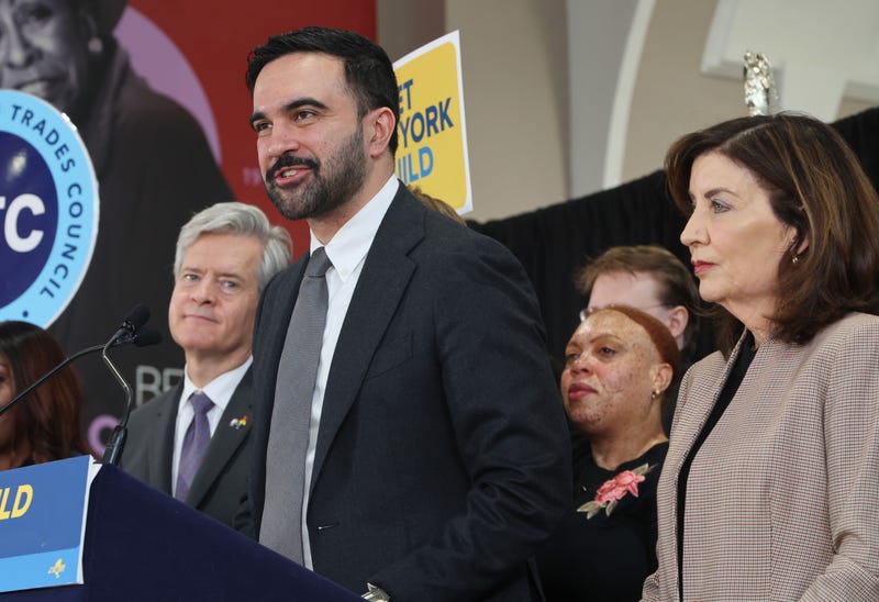 NMayor Zohran Mamdani and Governor Kathy Hochul, right