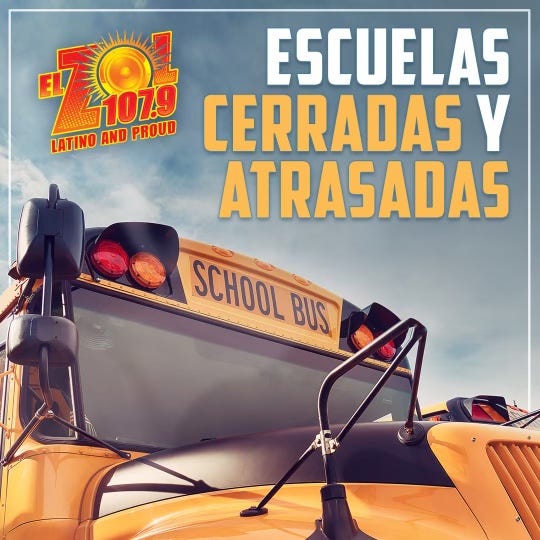 2 horas tarde por lluvia, huelo y posible nieve 