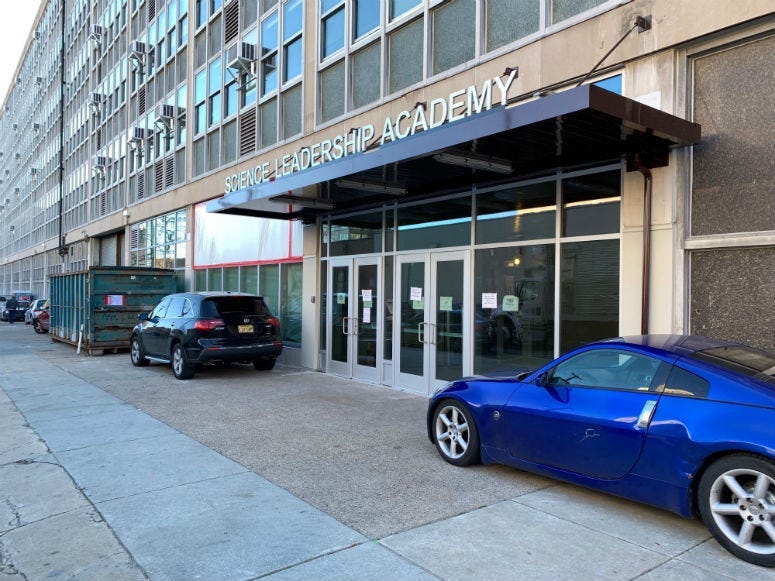 Ben Franklin High School and Science Leadership Academy school building.
