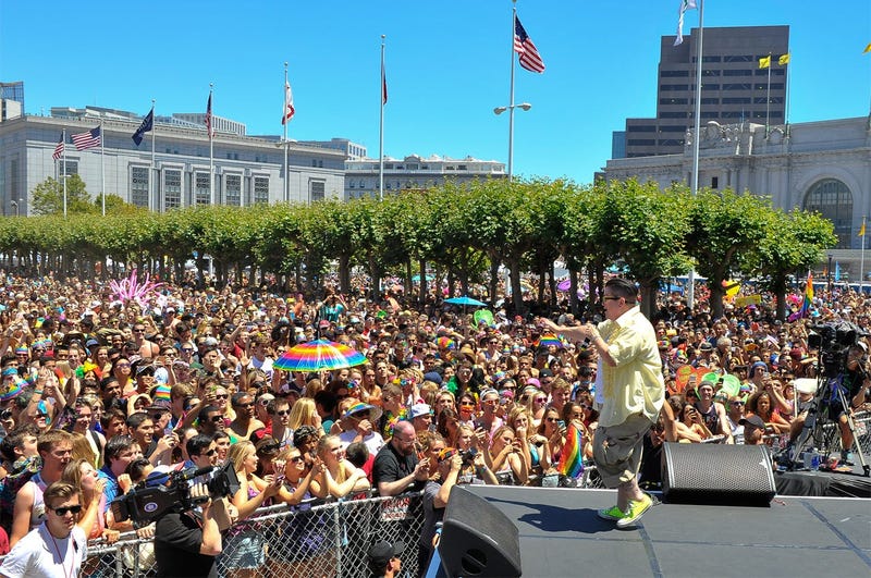 SAN FRANCISCO, CA - JUNE 29: Lea DeLaria of Netflix's "Orange Is The New Black" on stage in front of the crowd at San Francisco Pride Day on June 29, 2014 in San Francisco, California. (Photo by Steve Jennings/Getty Images for Netflix)