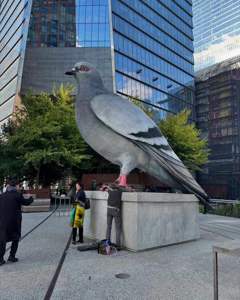 "Dinosaur" sits atop his new perch on the High Line
