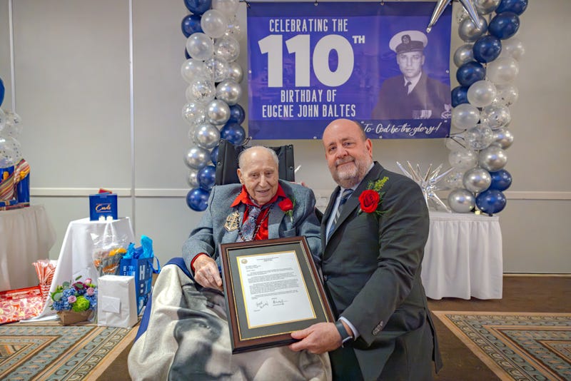 Eugene Baltes at 110th birthday party