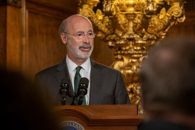 Gov. Tom Wolf speaking. 