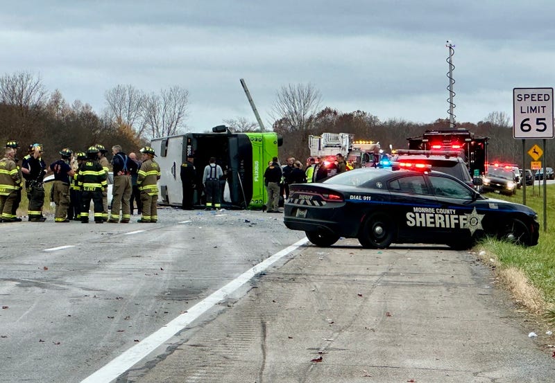 Bus rolls over near Rochester