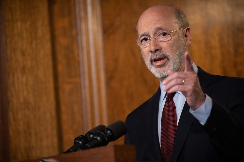 Governor Tom Wolf speaks about efforts to raise Pennsylvania’s minimum wage.