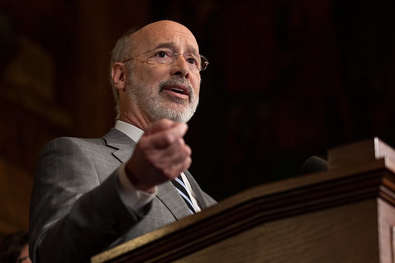 Governor Tom Wolf speaks during a press conference, during which Governor Wolf proposed 2020-21 budget items totaling more than $1.1 billion to support reducing the risks to Pennsylvanians of lead and asbestos.