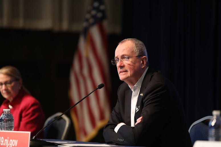 New Jersey Gov. Phil Murphy at a COVID-19 briefing.