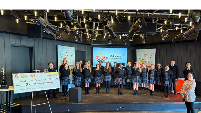 B101's 2025 K-8 Christmas Choir Competition Champions Notre Dame De Lourdes School Performs at B101