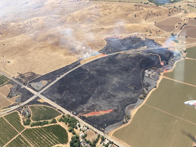An overhead view of the Walnut Fire.