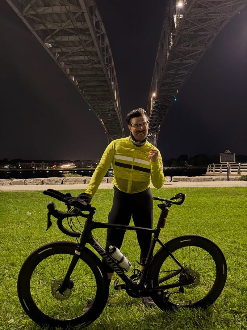 Phil Fox has broken the Guinness World Record for circumnavigating Lake Huron by bicycle, completing the more than 1,000-mile journey in 69 hours and 33 minutes.