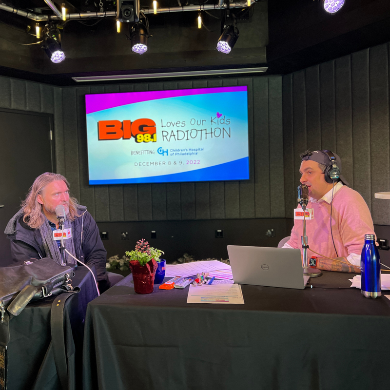 Jon Ritchie with Coop at 21st Annual BIG 98.1 Loves Our Kids Radiothon