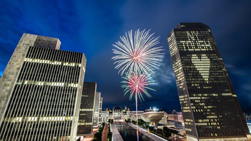NY celebrates 70% vaccination milestone, end of COVID restrictions with fireworks