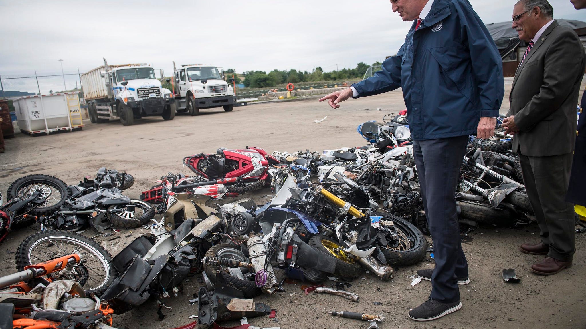 VIDEO & PICS: Bulldozers crunch 'obnoxious' dirt bikes, ATVs seized by NYPD