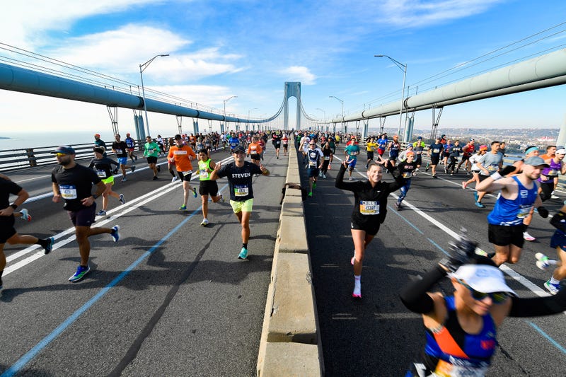 The 50th running of the TCS New York City Marathon on Sunday, Nov. 7, 2021. MTA Bridges and Tunnels personnel at the Verrazzano-Narrows Bridge.