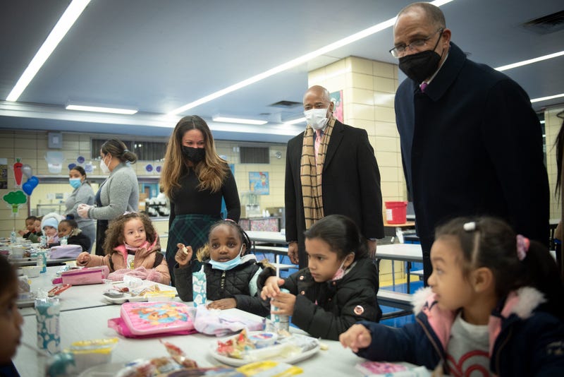 Mayor Eric Adams visits Concourse Village Elementary School in the Bronx on Jan. 3, 2022