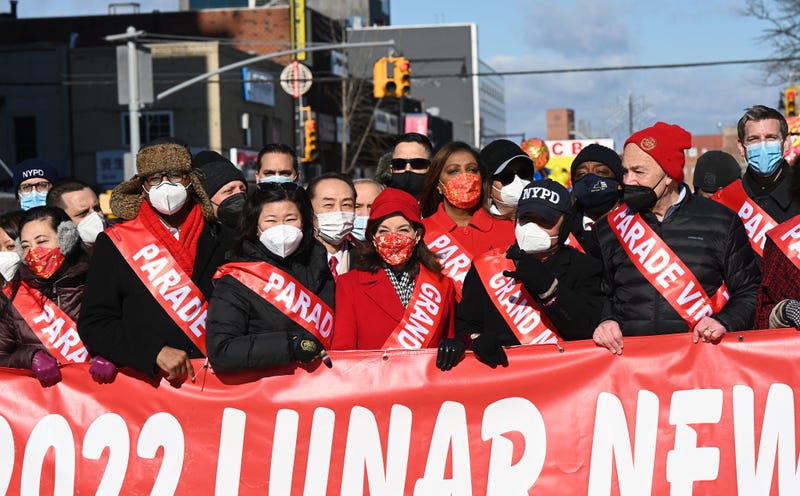 Gov. Kathy Hochul marching in Lunar New Year parade