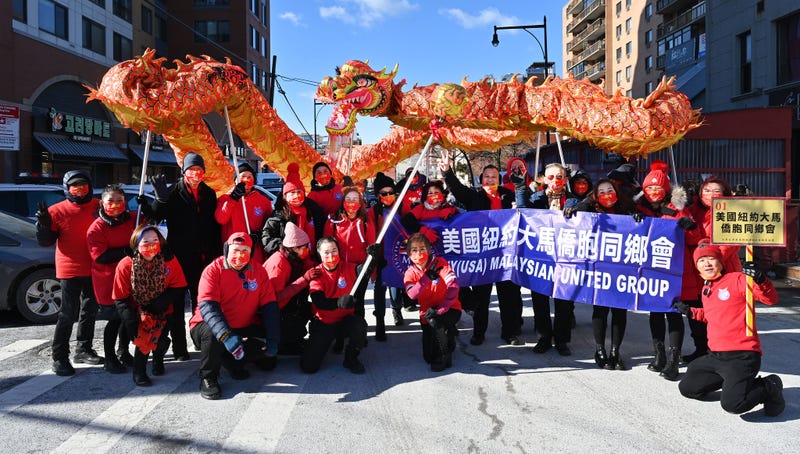 Lunar New Year parade marchers