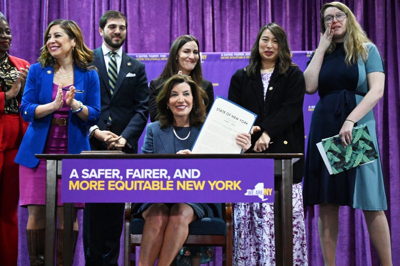 Governor Kathy Hochul signed a package of legislation to address workplace harassment and discrimination on March 16, 2022.