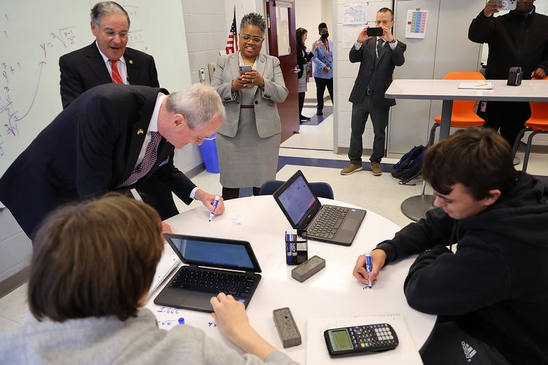 Governor Murphy visiting a New Jersey school