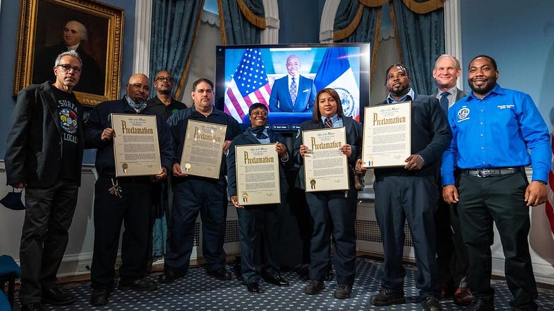 Adams honors MTA 'heroes' for 'bravery' during Tuesday's subway shooting