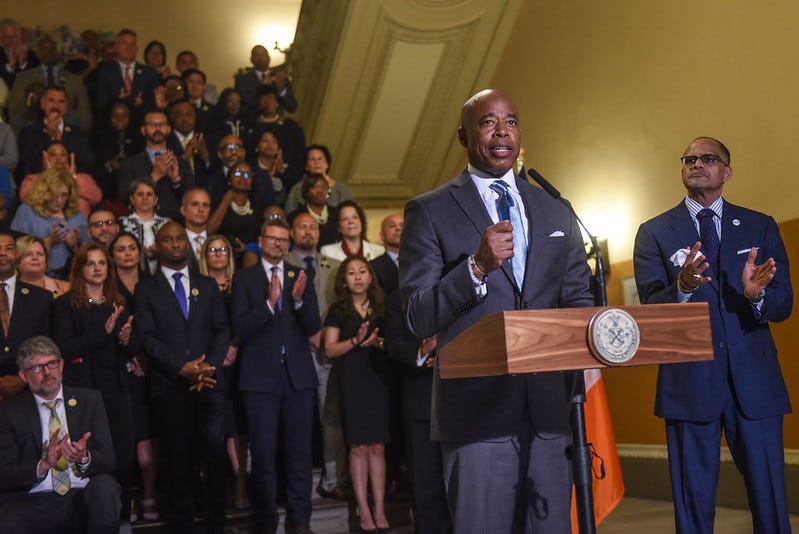 Mayor Eric Adams joins New York City Department of Education (DOE) Chancellor Banks announce the appointment of new superintendents at Tweed Courthouse on Monday, June 27, 2022.