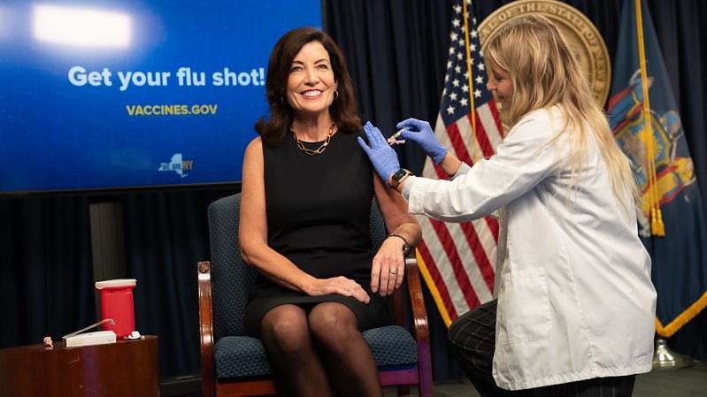 Hochul gets flu shot as threat of 'tripledemic' looms: 'We're in good shape'