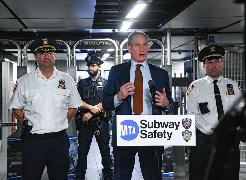 Janno Lieber speaking about subway safety at Grand Central Station.