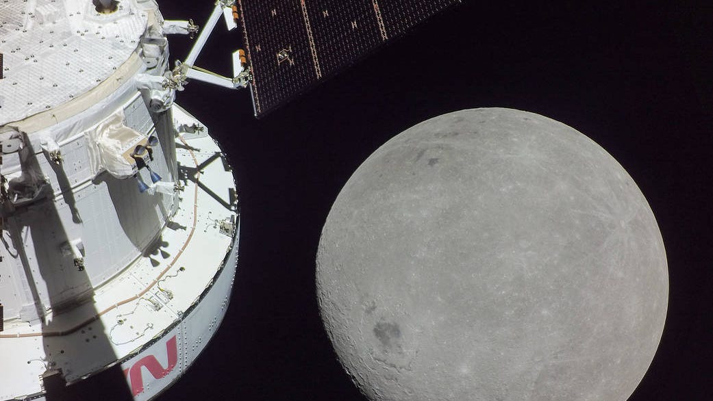Orion captures photos of the dark side of the moon as it nears furthest distance from Earth