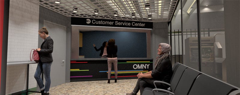 Rendering of MTA's new Customer Service Centers debuting in 2023 at several stations throughout the city.