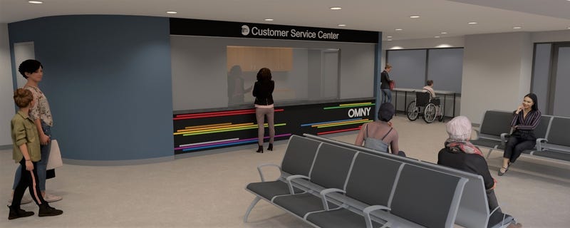 Rendering of MTA's new Customer Service Centers debuting in 2023 at several stations throughout the city.