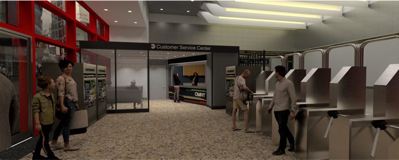 Rendering of MTA's new Customer Service Centers debuting in 2023 at several stations throughout the city.