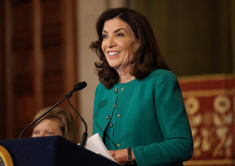Governor Kathy Hochul provides a winter storm briefing in the Red Room at the State Capitol. (Mike Groll/Office of Governor Kathy Hochul)