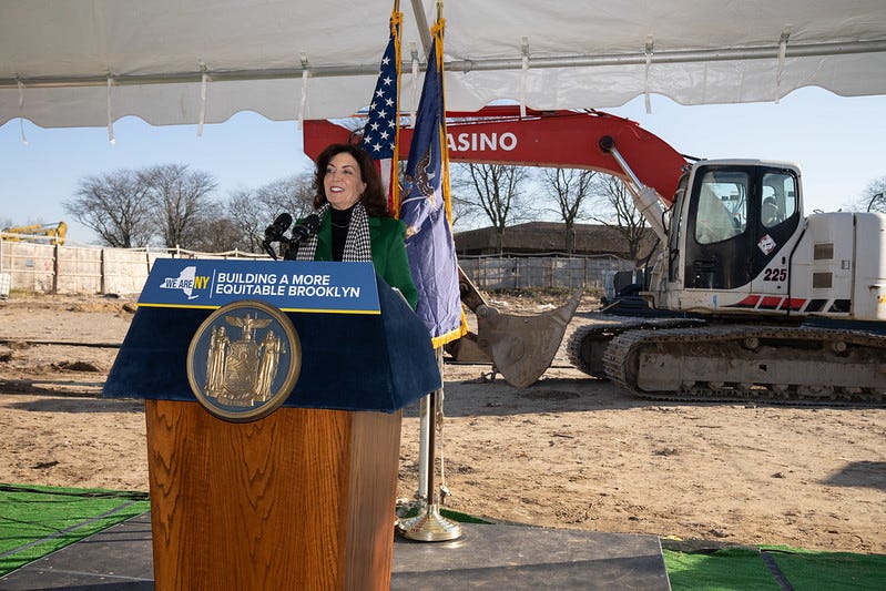 Governor Kathy Hochul announces that construction has begun for the transformative $1.2 billion redevelopment of the former 27-acre Brooklyn Developmental Center property in Brooklyn's East New York neighborhood.