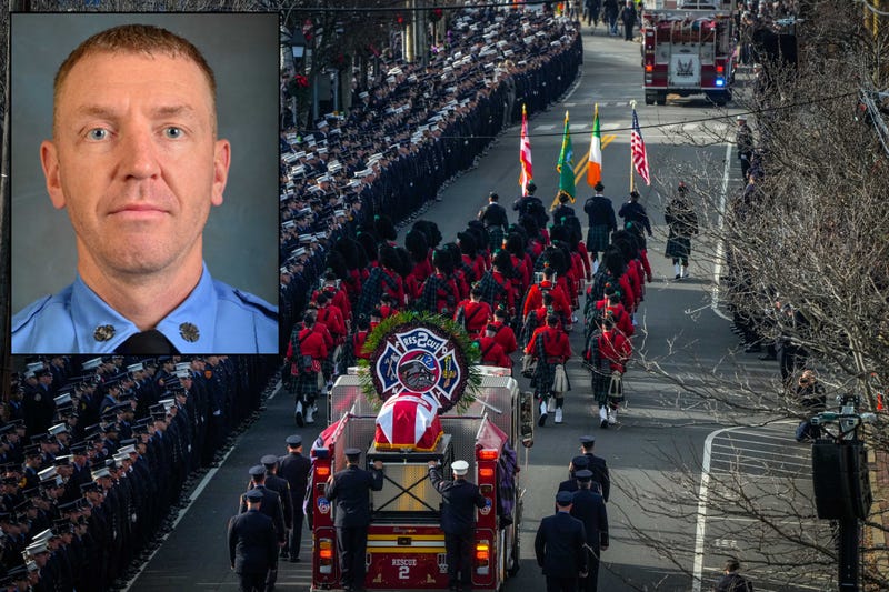 Firefighter William P. Moon II was remembered at a funeral in Bay Shore on Dec. 29, 2022