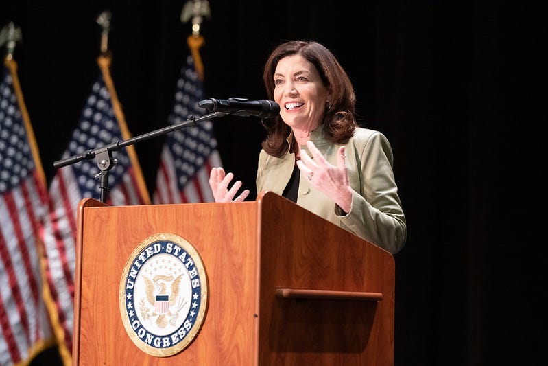 Governor Kathy Hochul delivers remarks at House Minority Leader Hakeem Jeffries' Community Inauguration.