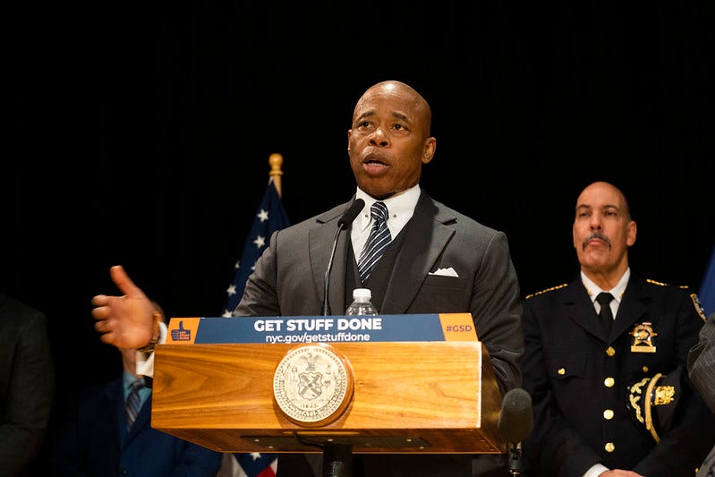 Mayor Eric Adams and Manhattan District Attorney Alvin L. Bragg Jr. announce a partnership with local law enforcement and elected officials to combat the proliferation of illegal, unlicensed cannabis dispensaries in Manhattan