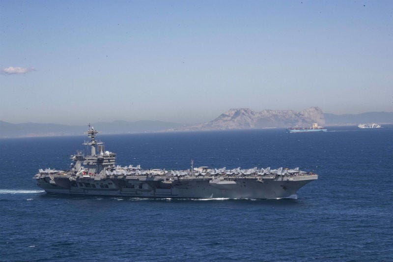 U.S. deploys aircraft carrier after credible intelligence that Iranian forces were targeting American forces.