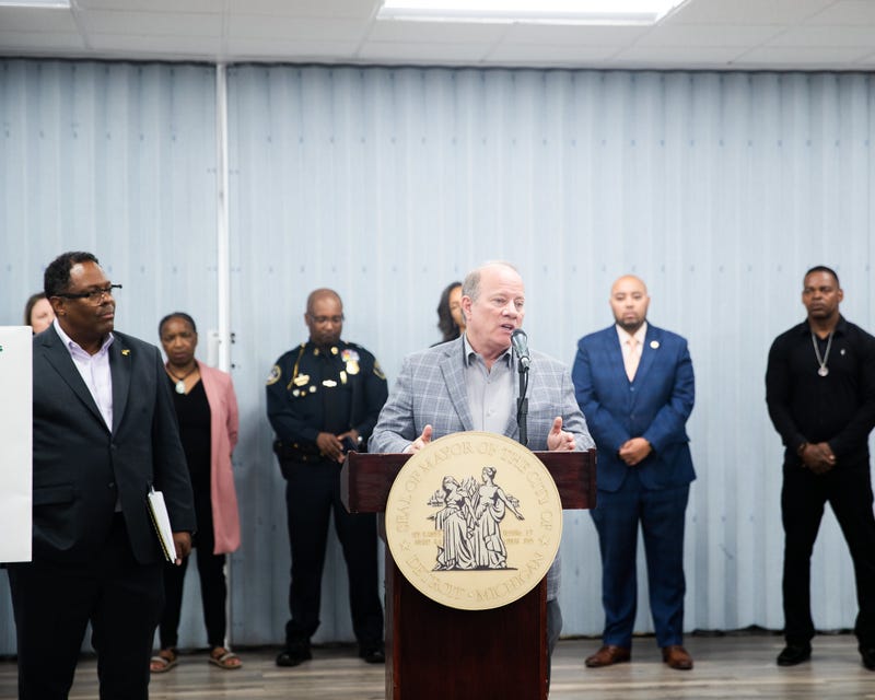 Mayor Mike Duggan speaks at ShotStoppers press conference