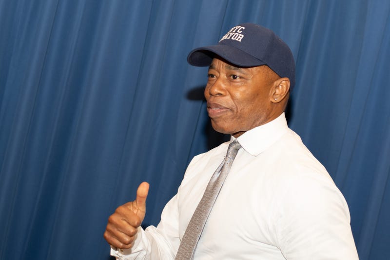 Eric Adams at “Talk with Eric: A Community Conversation," the town hall at Gregorio Luperon High School for Science and Mathematics where he gave a controversial response to a tenant activist.