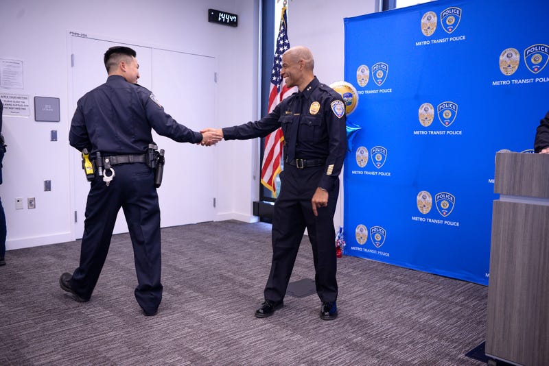 Metro Transit Police Chief Ernest Morales III (right).