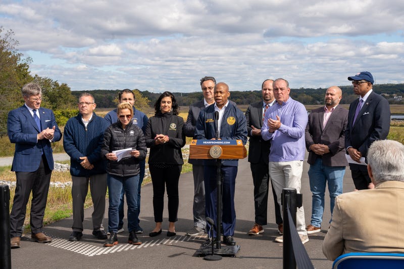 Mayor Eric Adams, NYC Parks Commissioner Donoghue open first public space in Freshkills Park, formerly world’s largest landfill, at 350 Wild Ave. on Oct. 15, 2023