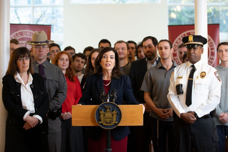 "We will not tolerate threats or hatred, or antisemitism, or any kind of hatred," Hochul said